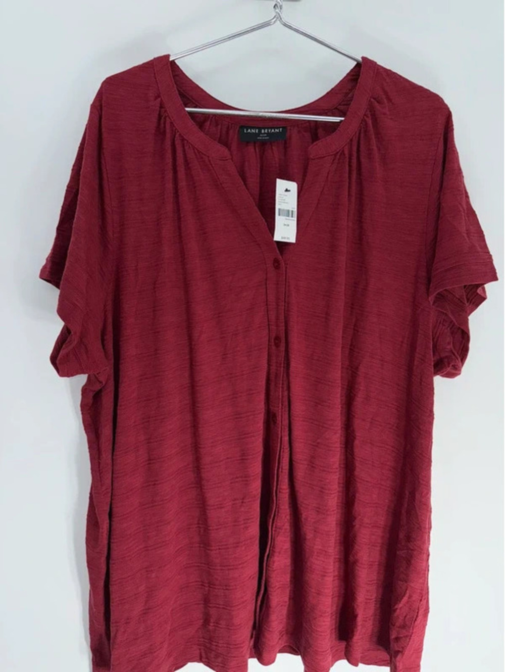 Lane Bryant Red Button-Up Blouse Size 26/28 New with Tags
